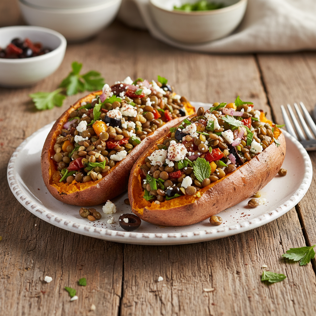 Mediterranean Baked Sweet Potato