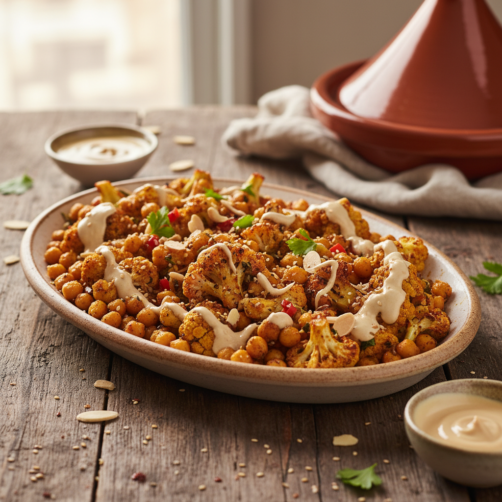 Moroccan Roasted Chickpea Cauliflower