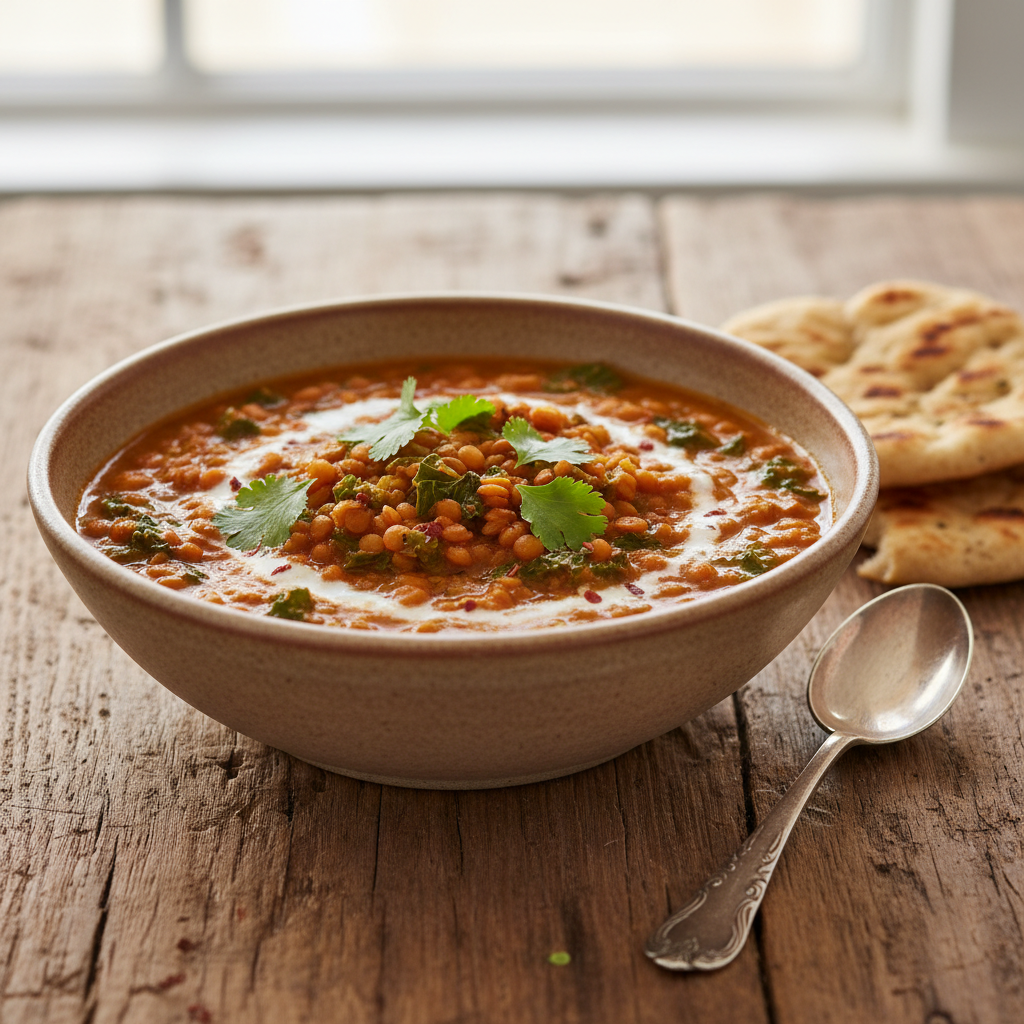 Red Lentil and Kale Dal