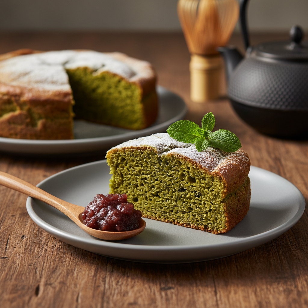 Japanese Matcha Mochi Cake