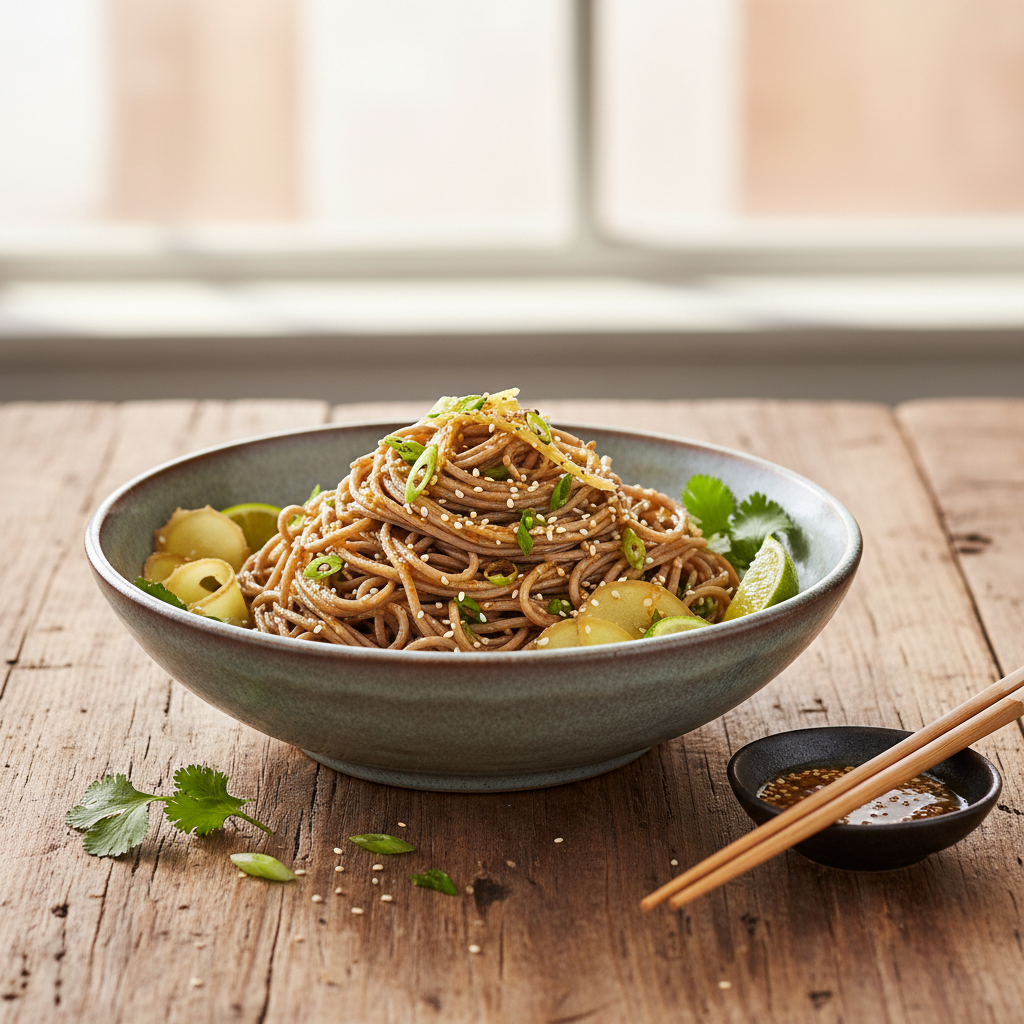 Chilled Soba Noodles with Ginger Soy