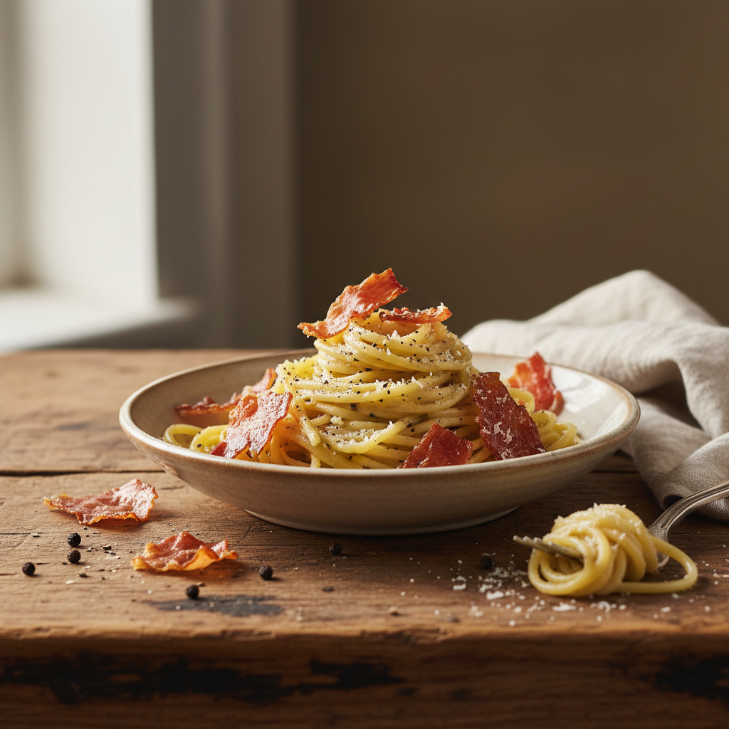 Cacio e Pepe with Crispy Prosciutto