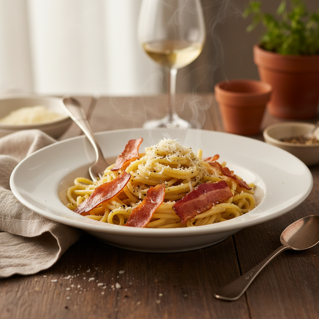 Cacio e Pepe with Crispy Prosciutto