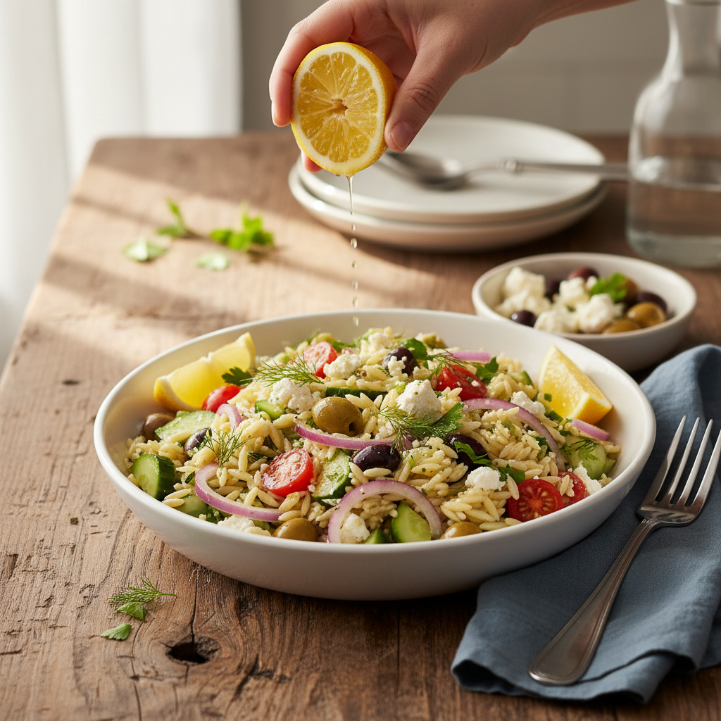 Lemony Greek Orzo Salad