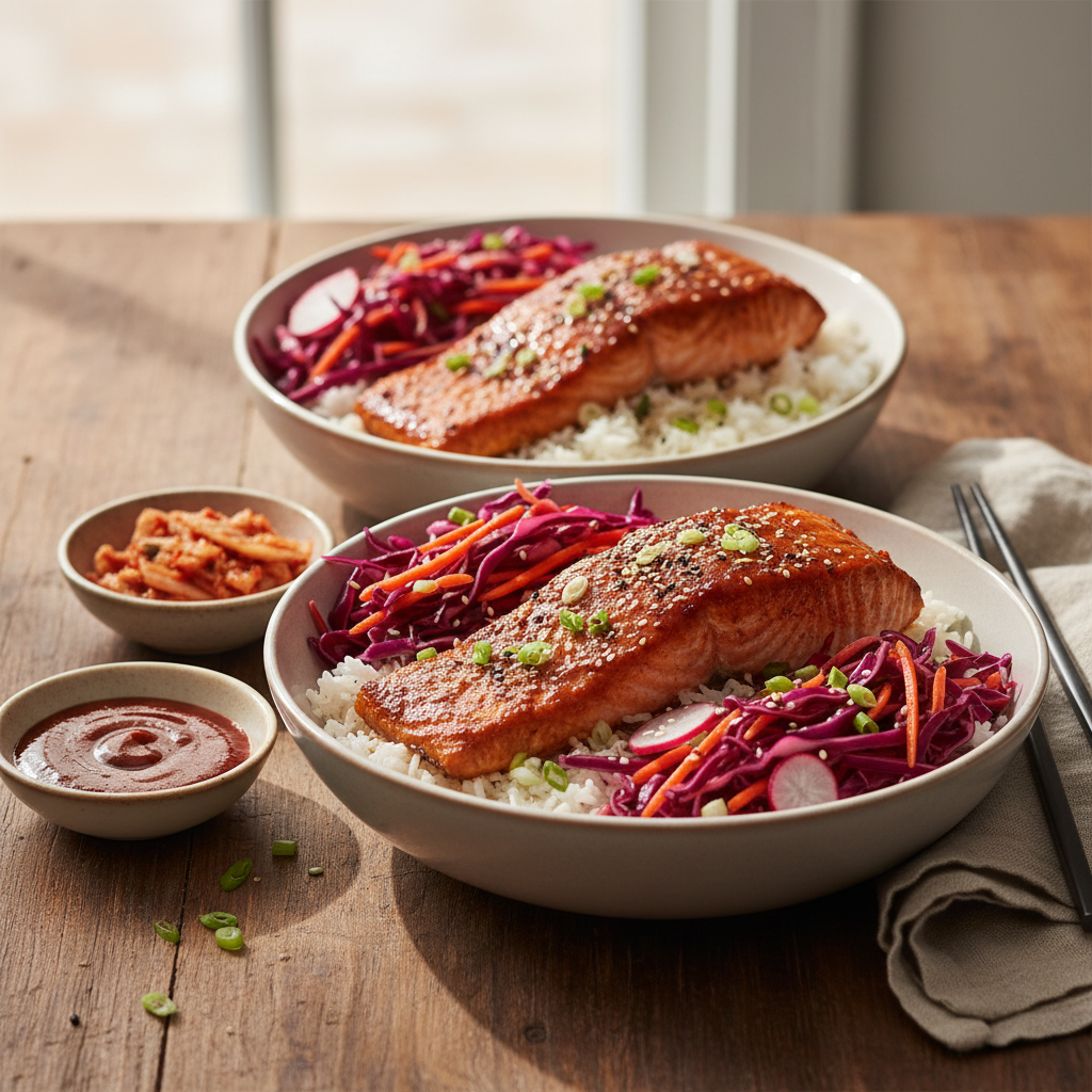 Gochujang Glazed Salmon Bowls