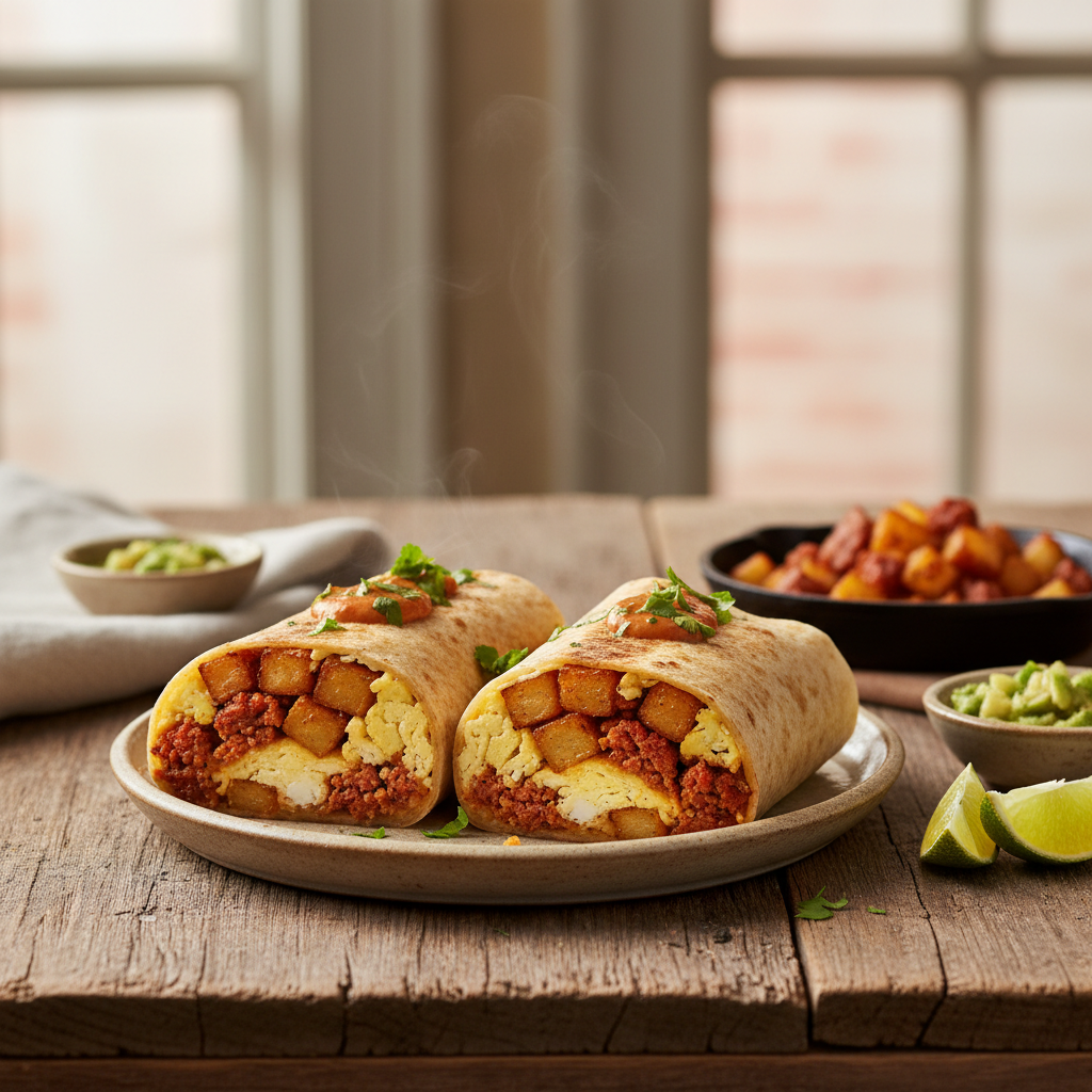 Potato and Chorizo Breakfast Burritos