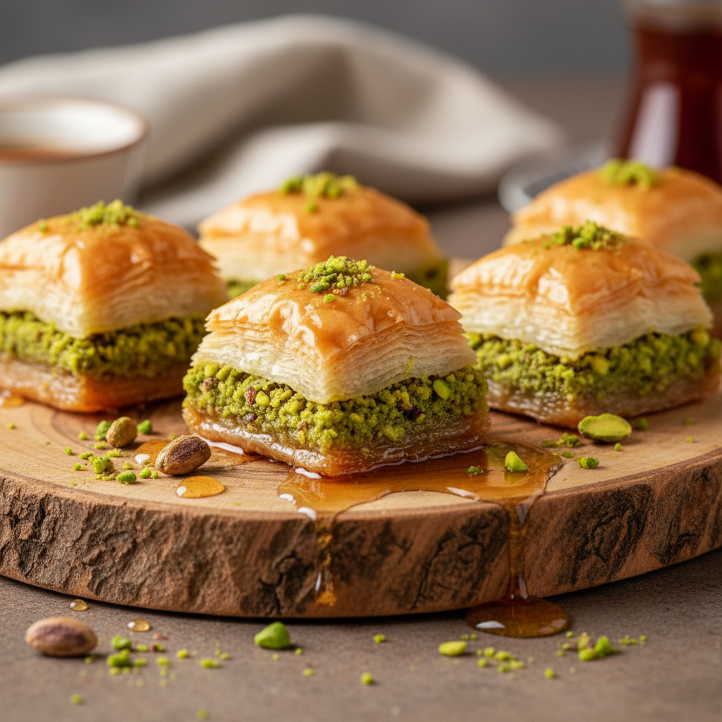 Turkish Pistachio Baklava Bites