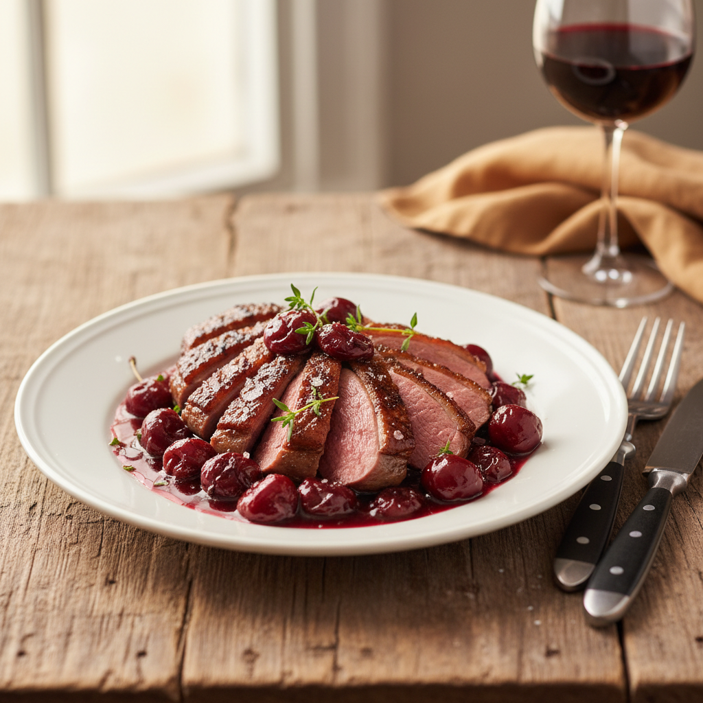 Pan-Seared Duck Breast with Cherry Redux