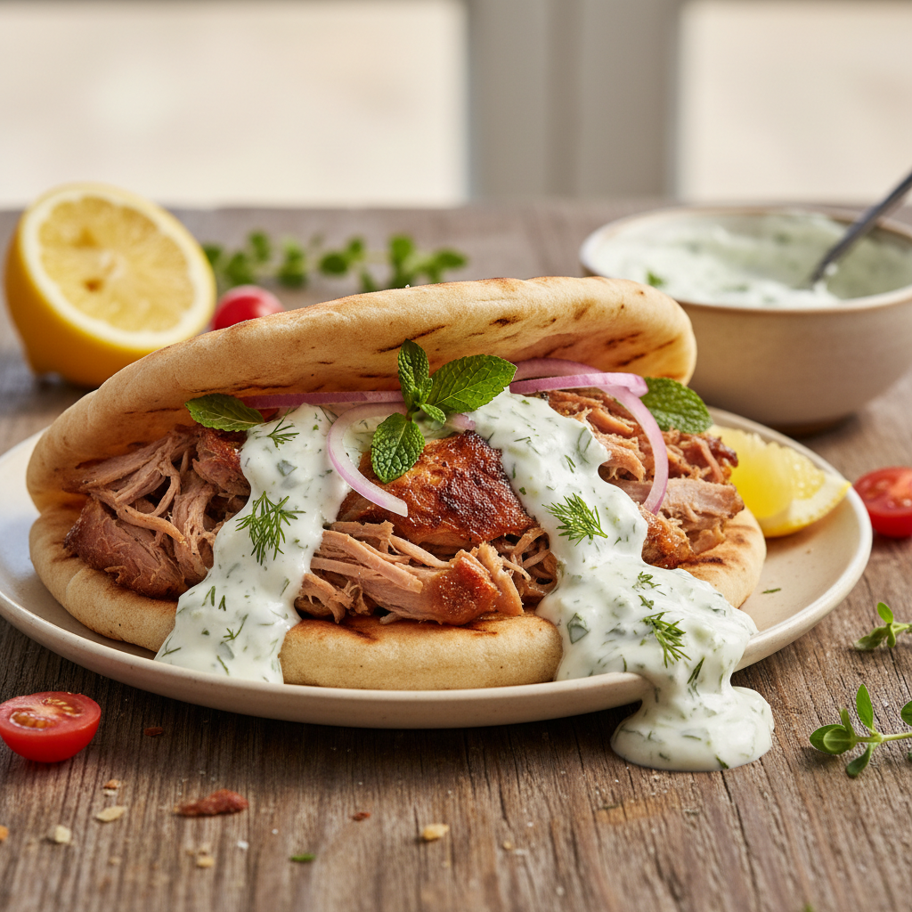 Slow-Roasted Lamb Gyros