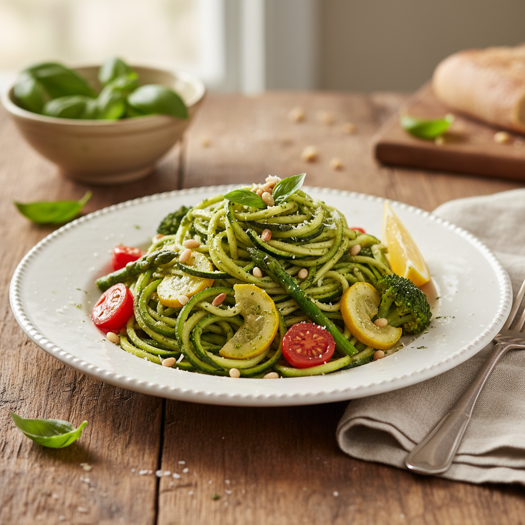 Zucchini Noodle Pesto Primavera