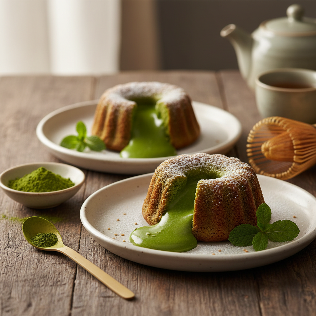 Matcha Green Tea Lava Cakes