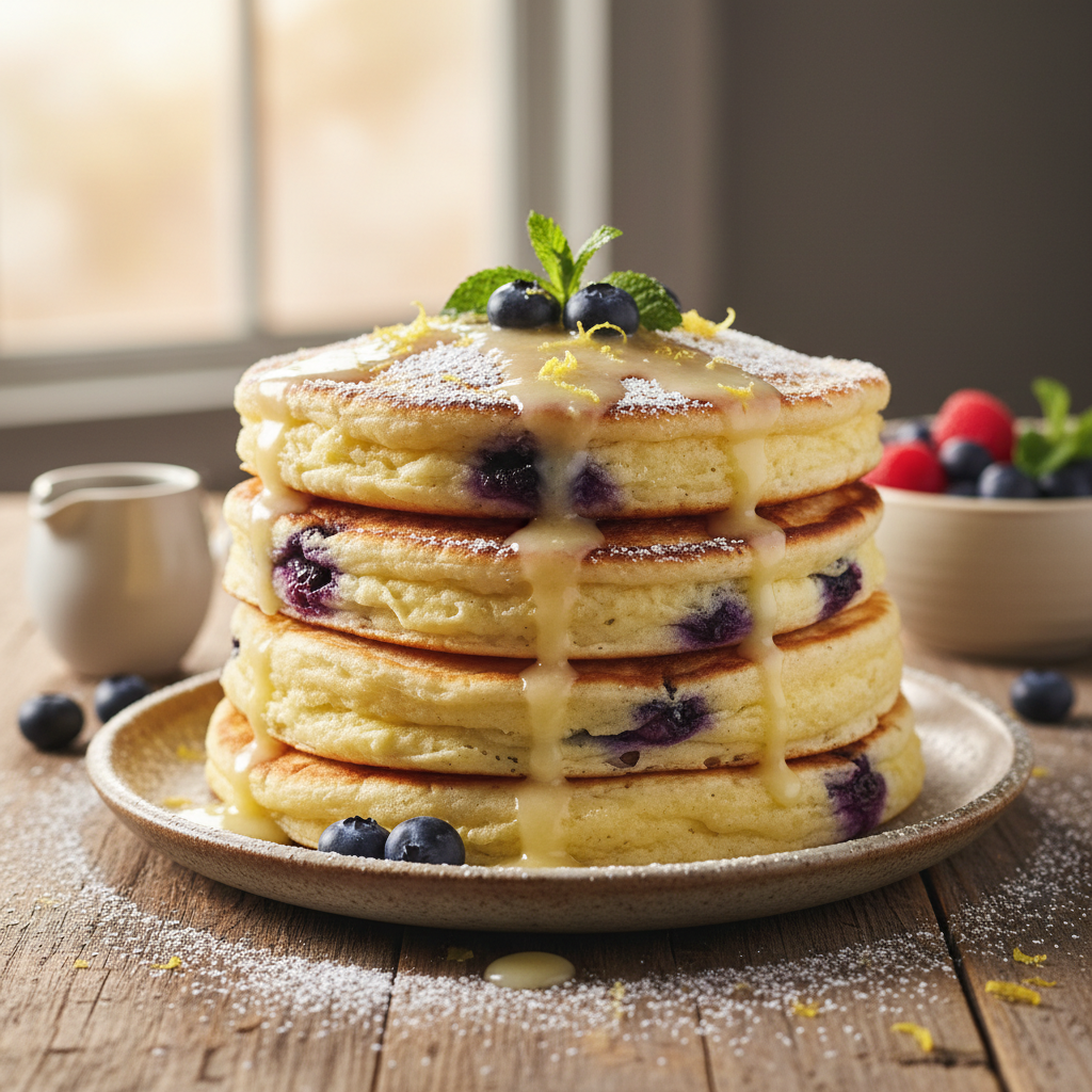 Blueberry Lemon Ricotta Pancakes