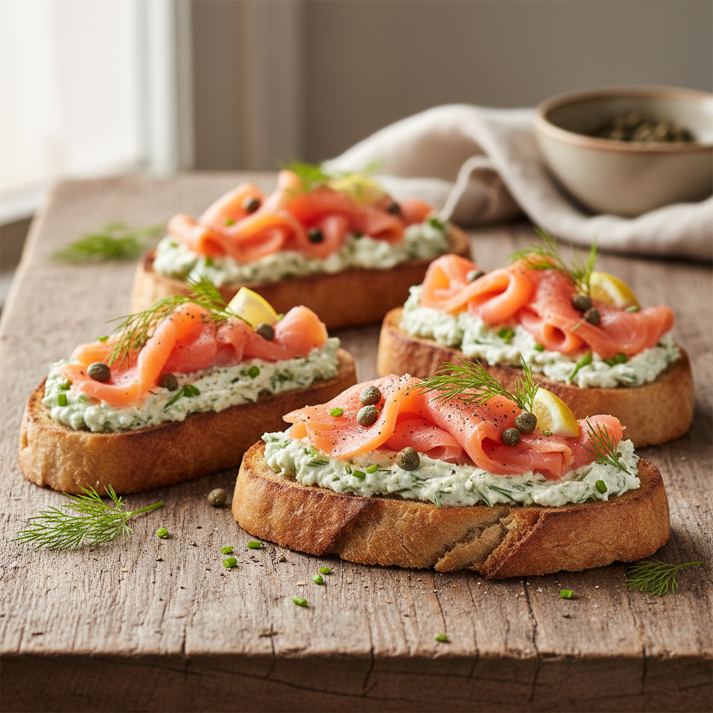 Smoked Salmon & Caper Tartines