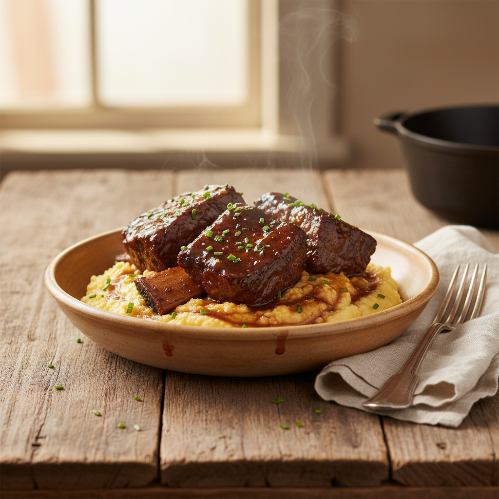 Braised Short Ribs with Polenta