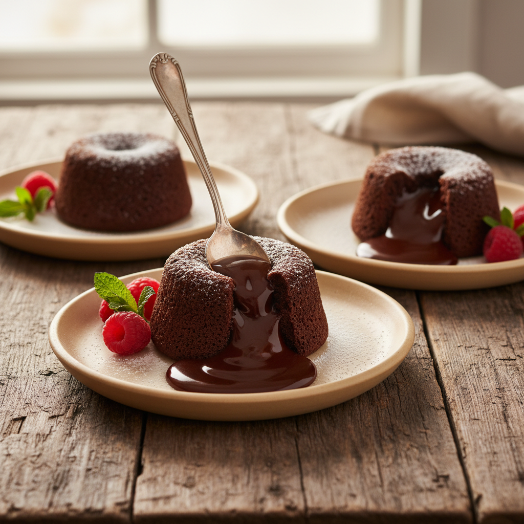Molten Dark Chocolate Lava Cakes