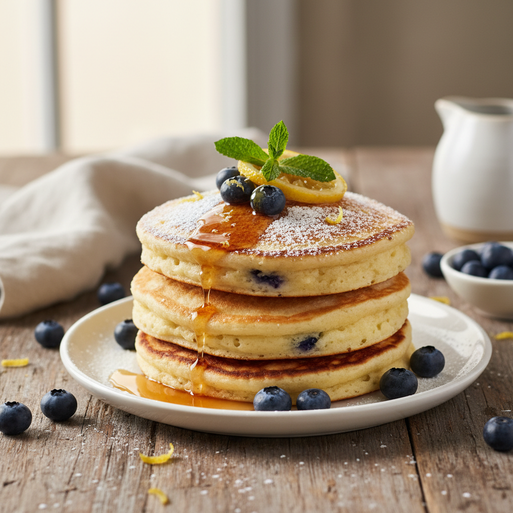 Blueberry Lemon Ricotta Pancakes