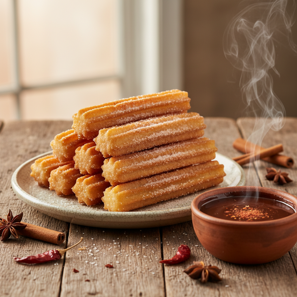 Mexican Churros with Spiced Chocolate