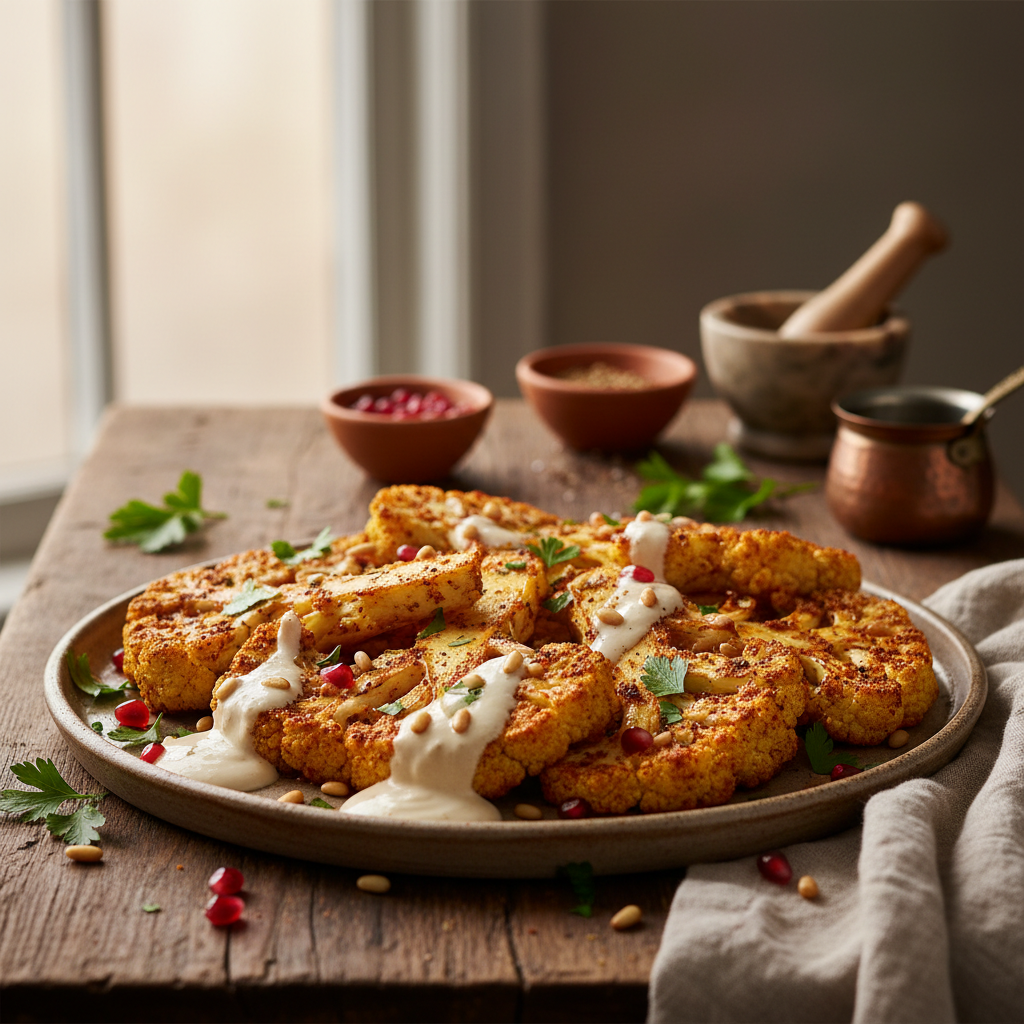 Middle Eastern Roasted Cauliflower Steaks