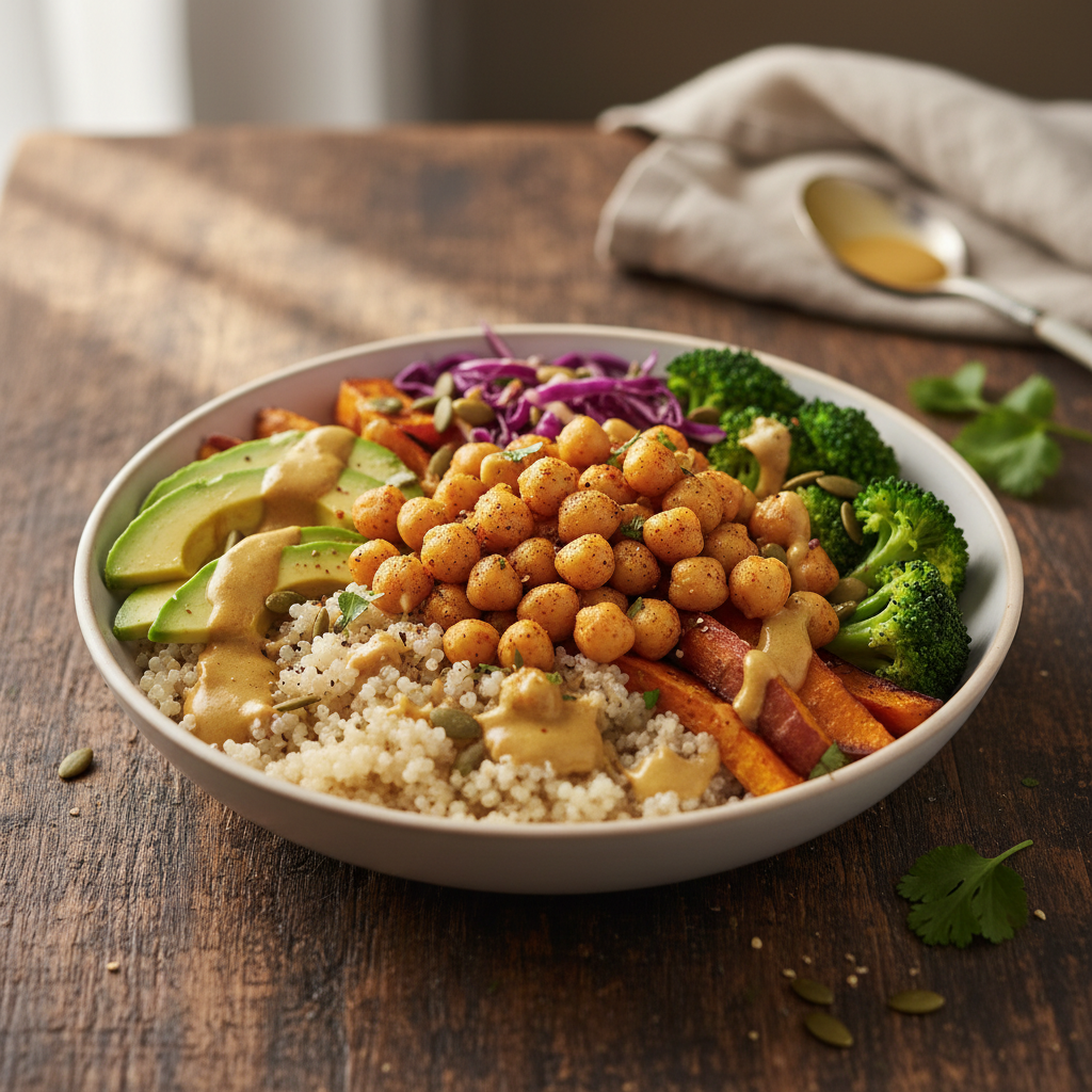 Quinoa and Roasted Chickpea Buddha Bowl