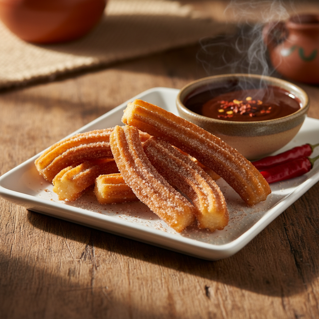 Mexican Churros with Spiced Chocolate