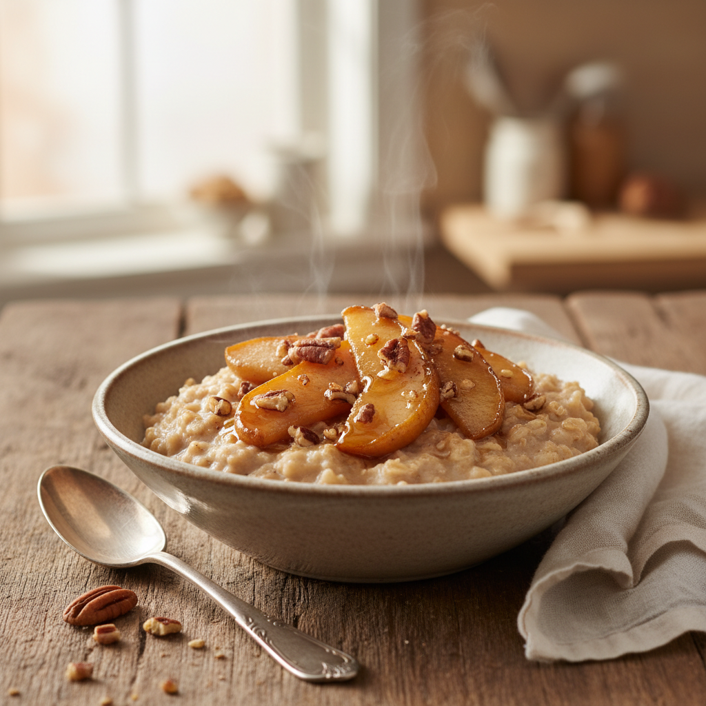 Steel-Cut Oats with Caramelized Pears