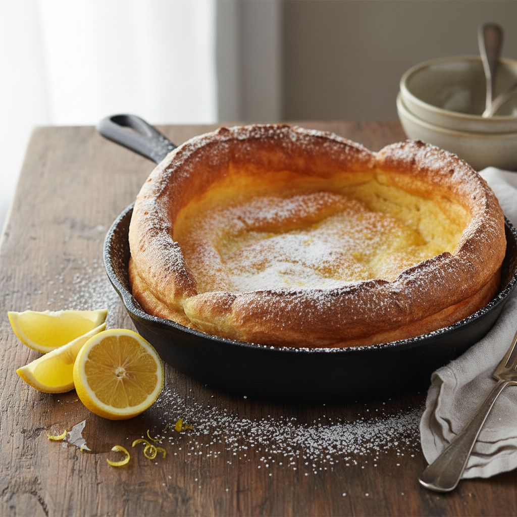 Dutch Baby Pancake with Lemon
