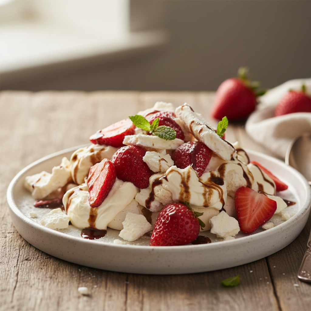 Eton Mess with Balsamic Strawberries