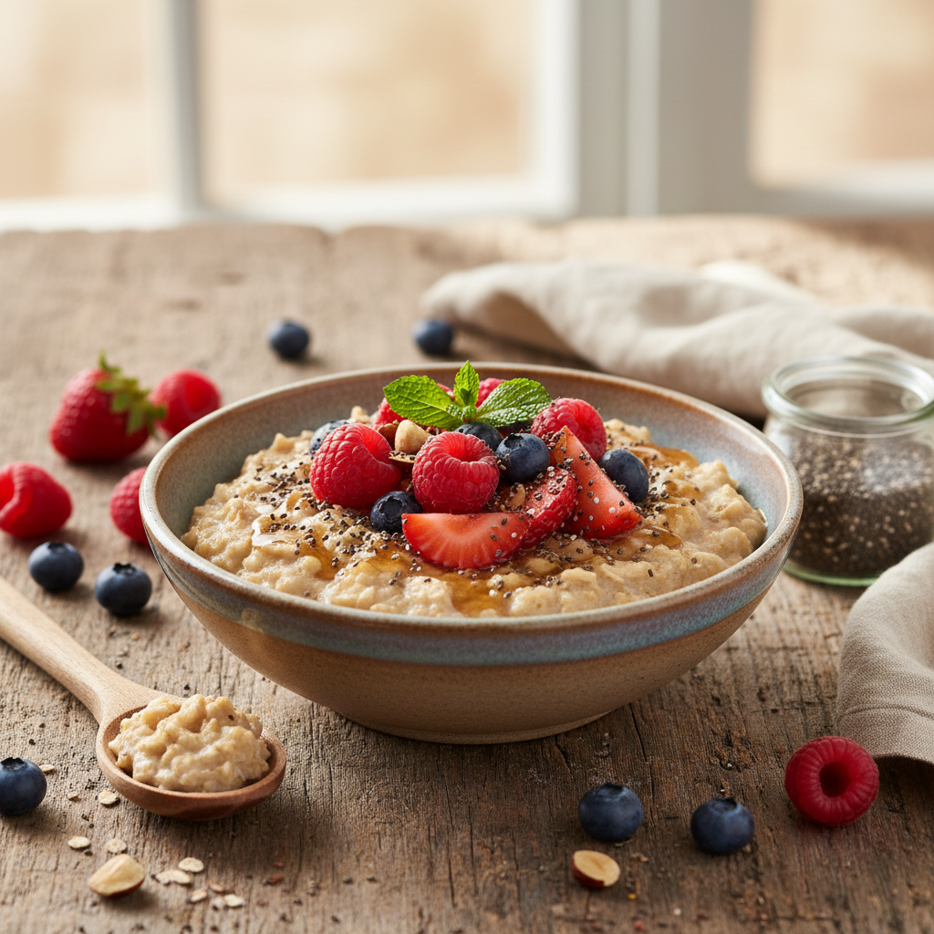 Steel-Cut Oats with Berries and Chia