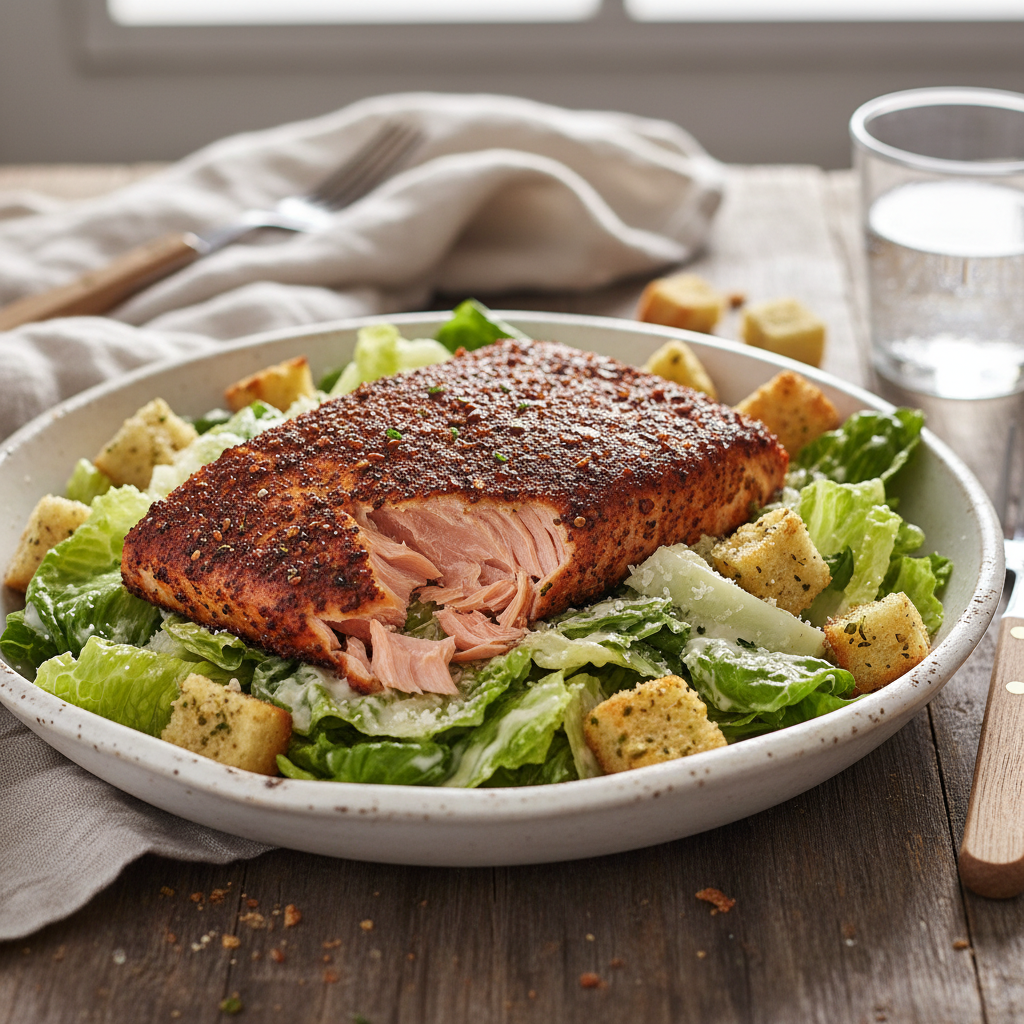 Blackened Salmon Caesar Salad
