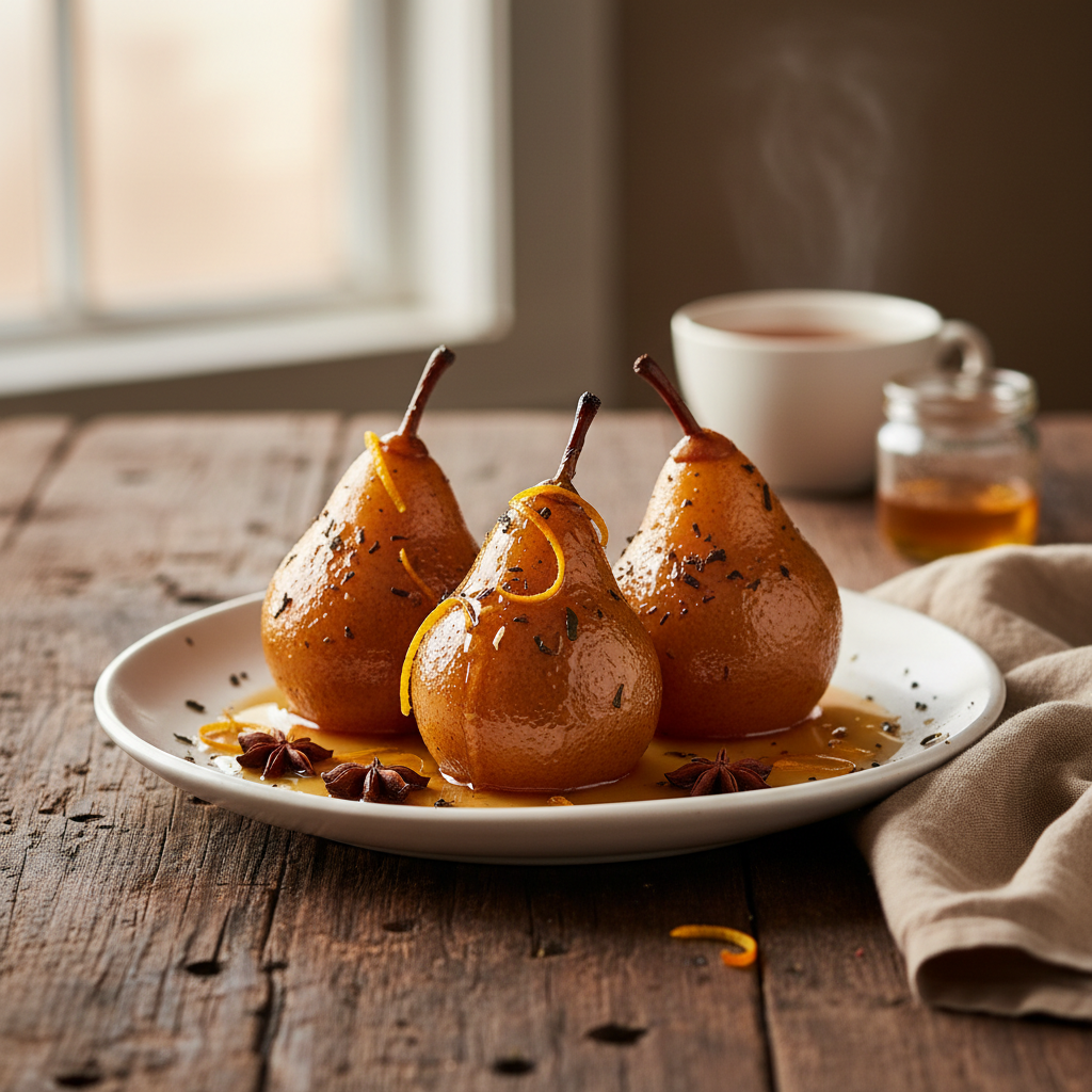 Earl Grey Poached Pears