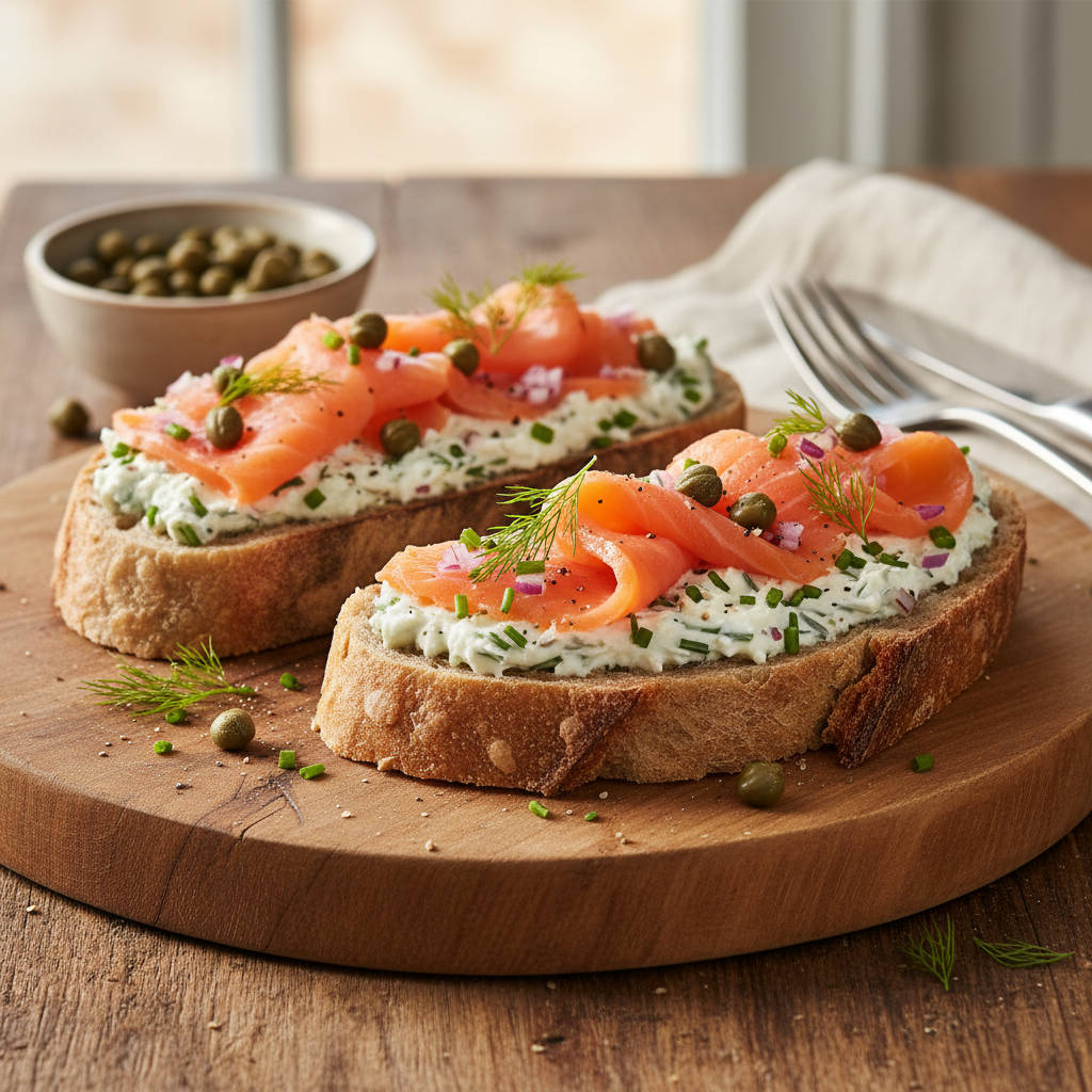 Smoked Salmon and Caper Tartines
