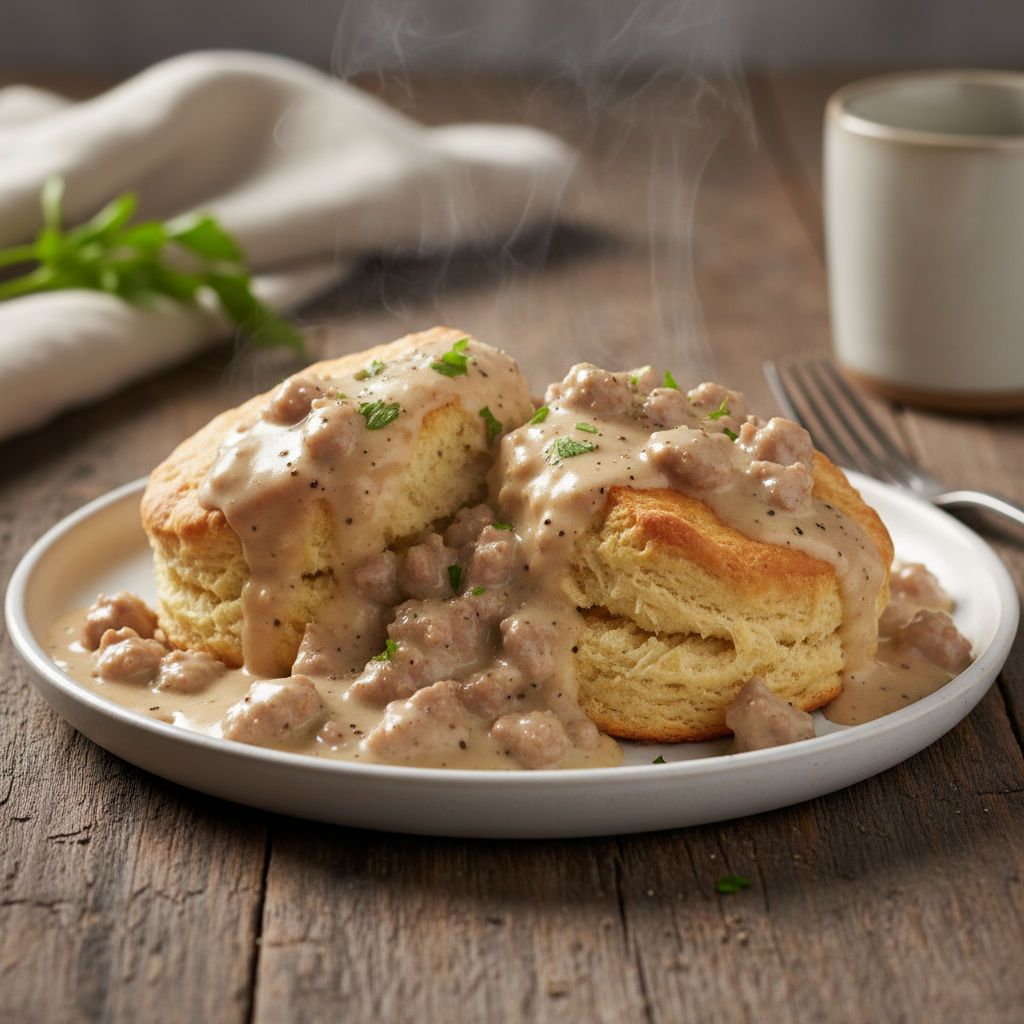 Buttermilk Biscuits and Sausage Gravy