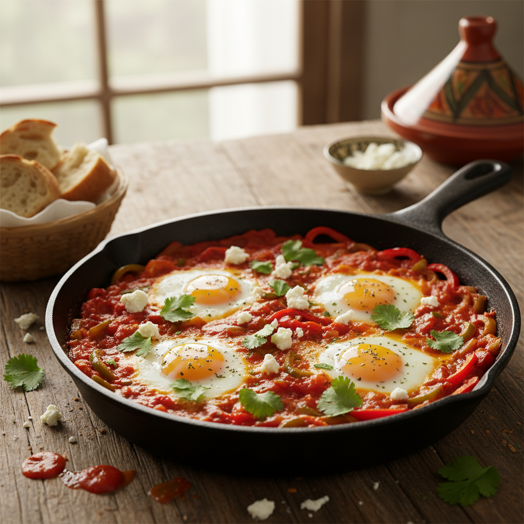 Shakshuka with Feta and Cilantro