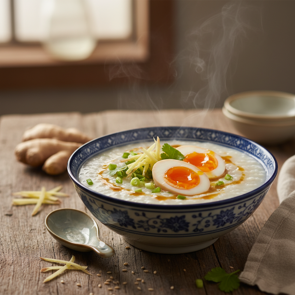 Savory Congee with Ginger and Egg