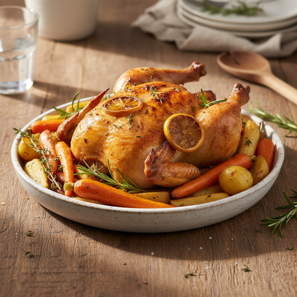 Lemon Herb Roasted Spatchcock Chicken