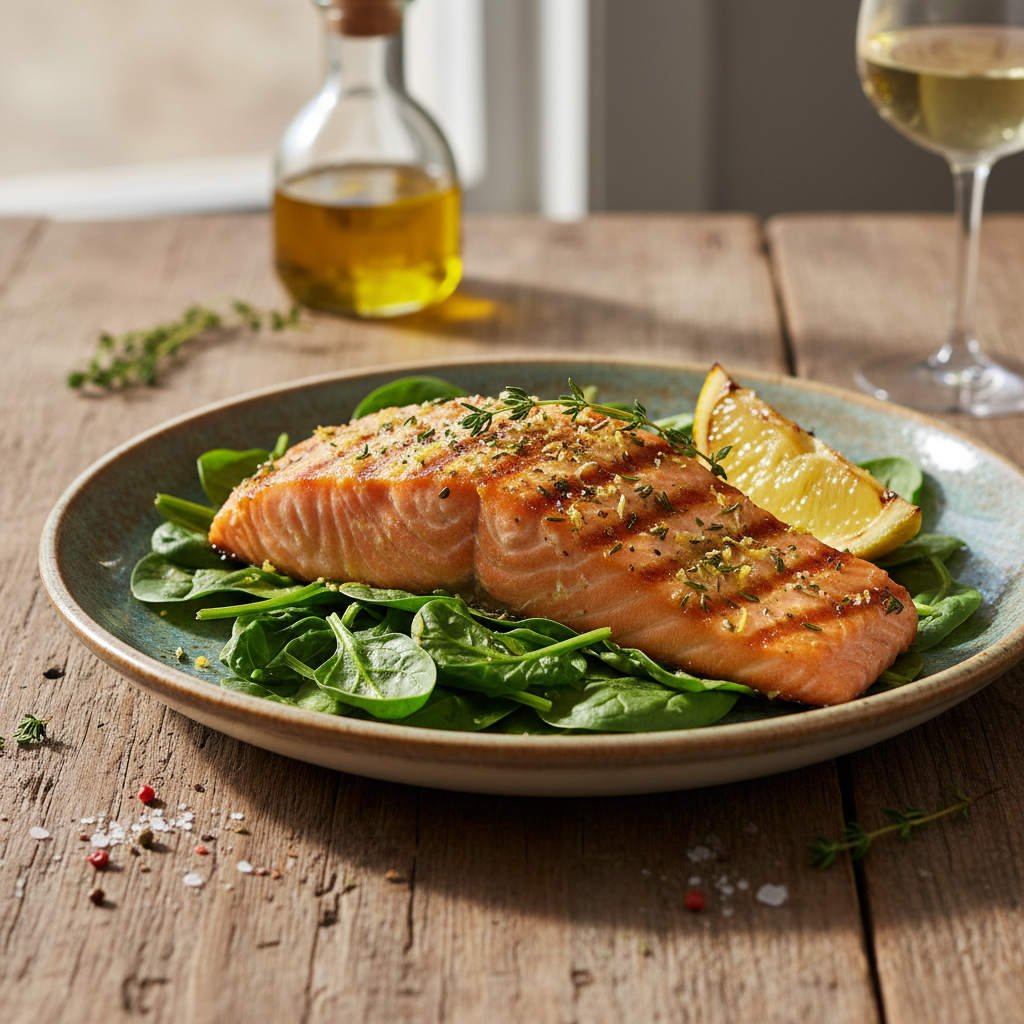 Zesty Lemon Thyme Grilled Salmon