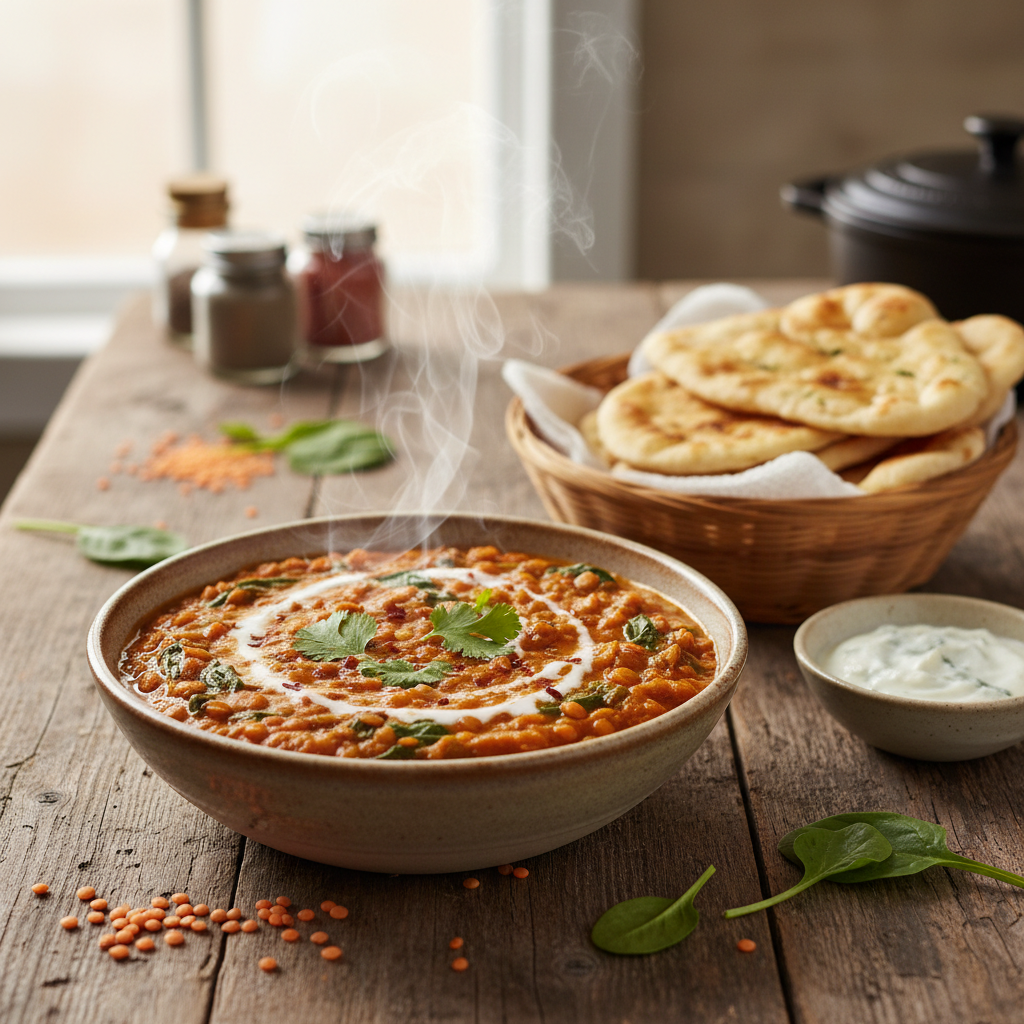 Red Lentil and Spinach Dahl