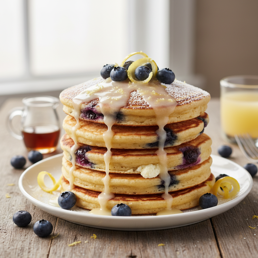 Blueberry Lemon Ricotta Pancakes