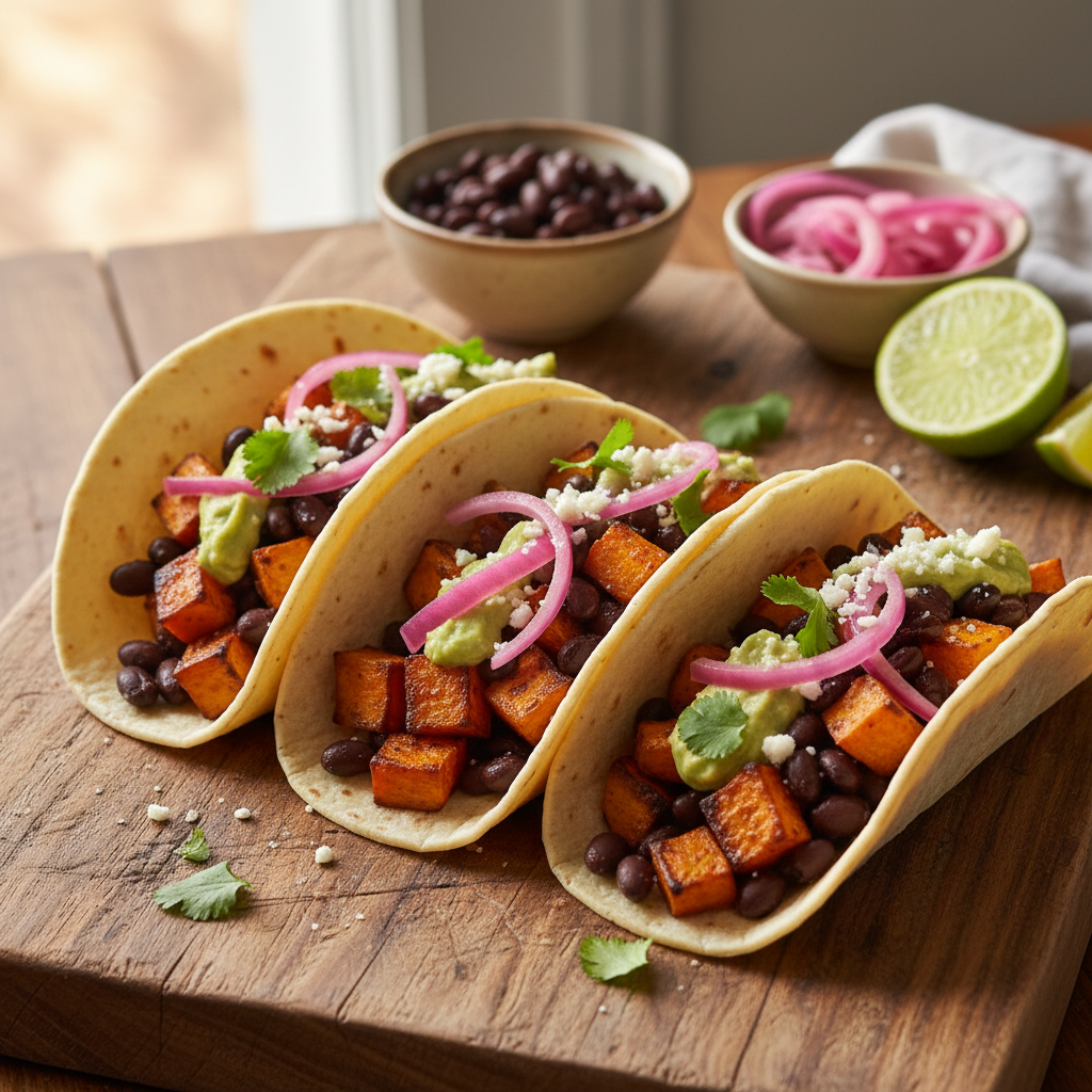 Black Bean and Sweet Potato Tacos