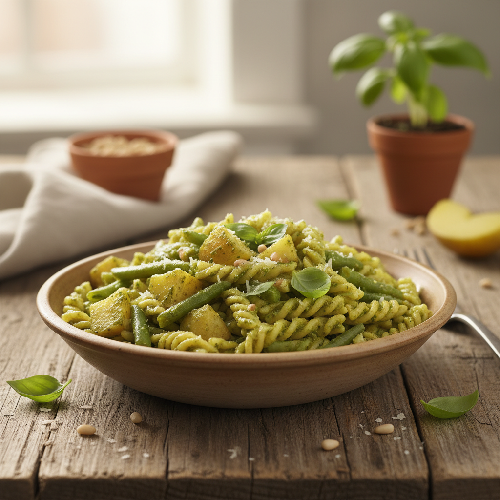 Pesto Genovese Pasta with Green Beans