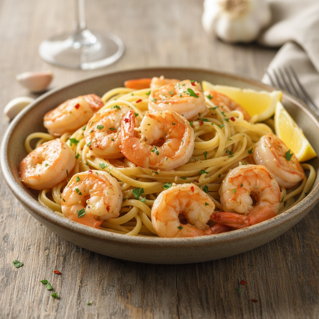 Shrimp Scampi with Linguine