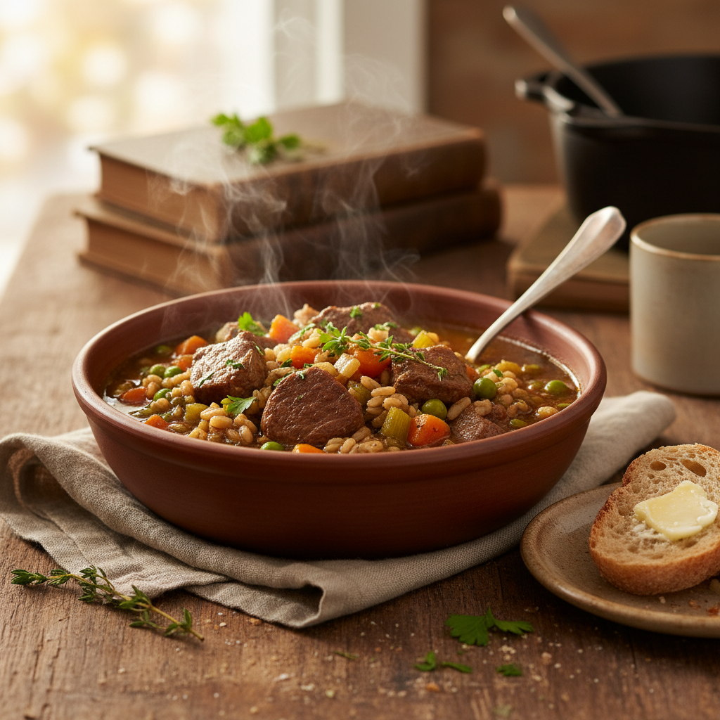 Slow-Cooked Beef and Barley Pot