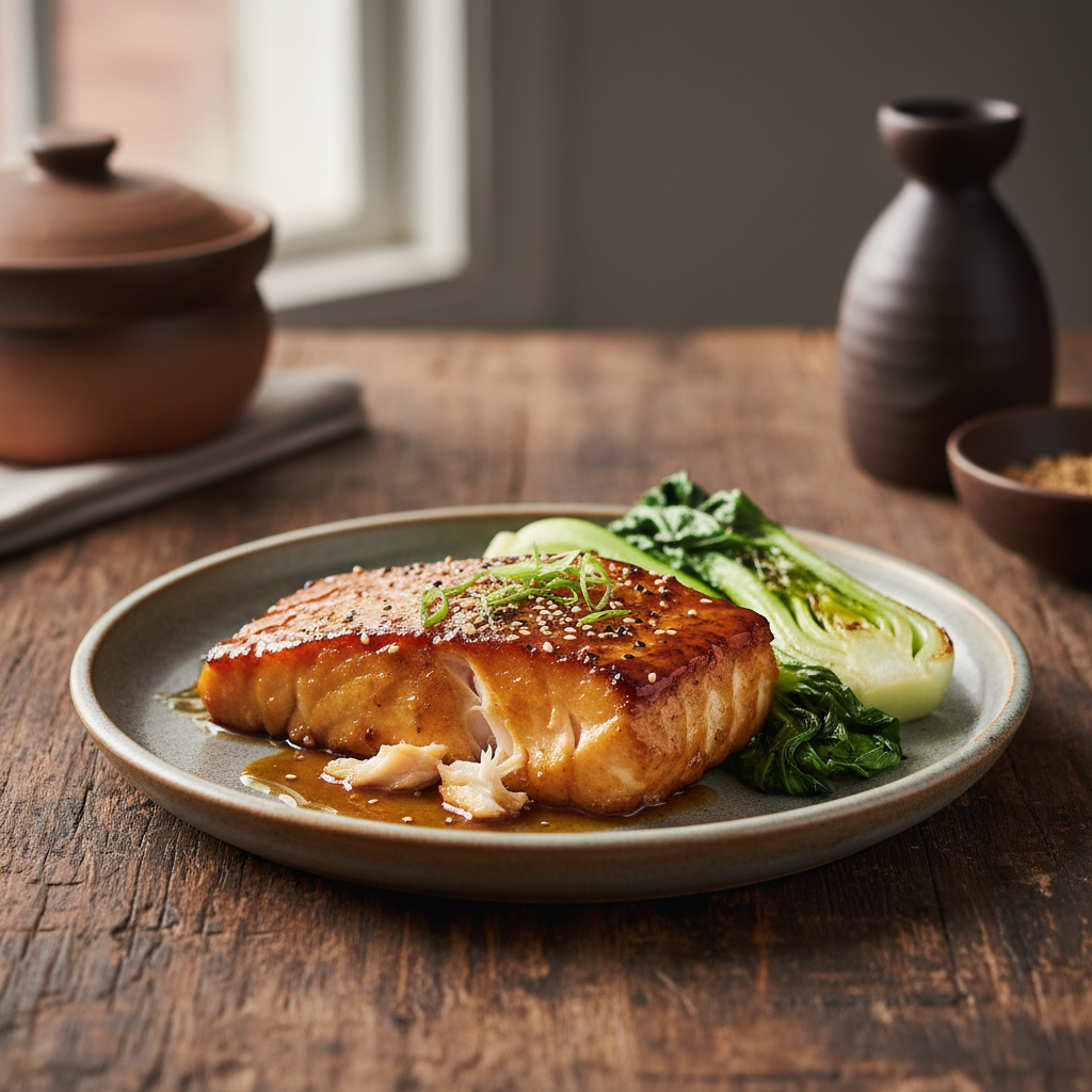 Miso-Glazed Black Cod with Baby Bok Choy