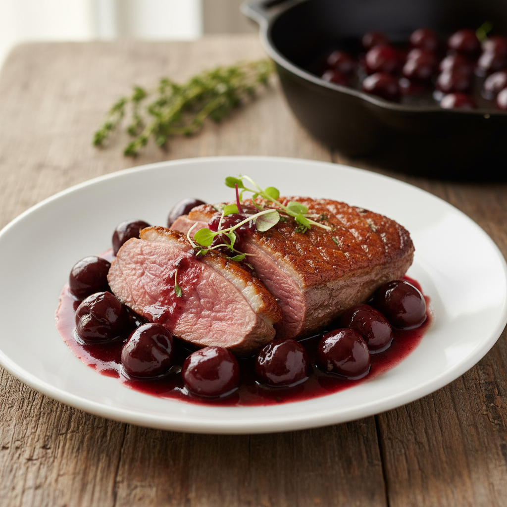 Pan-Seared Duck Breast with Cherry Sauce