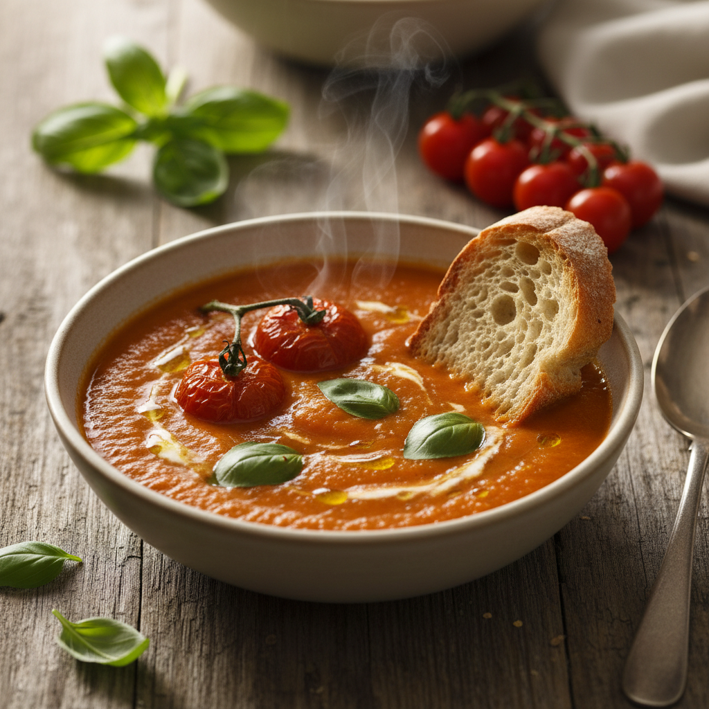 Slow-Roasted Tomato and Basil Soup