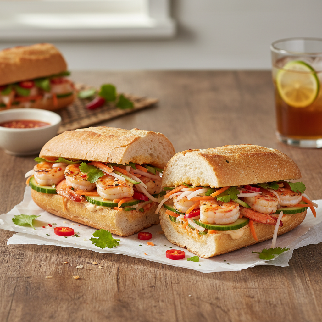Vietnamese Shrimp Banh Mi