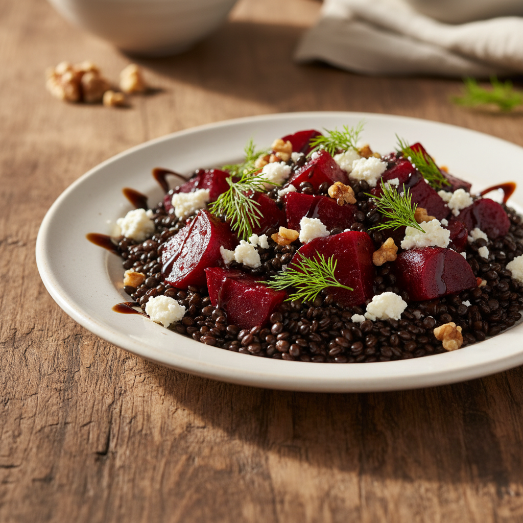 Black Lentil and Roasted Beet Salad