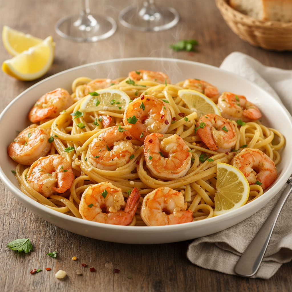 Lemon Garlic Butter Shrimp Scampi
