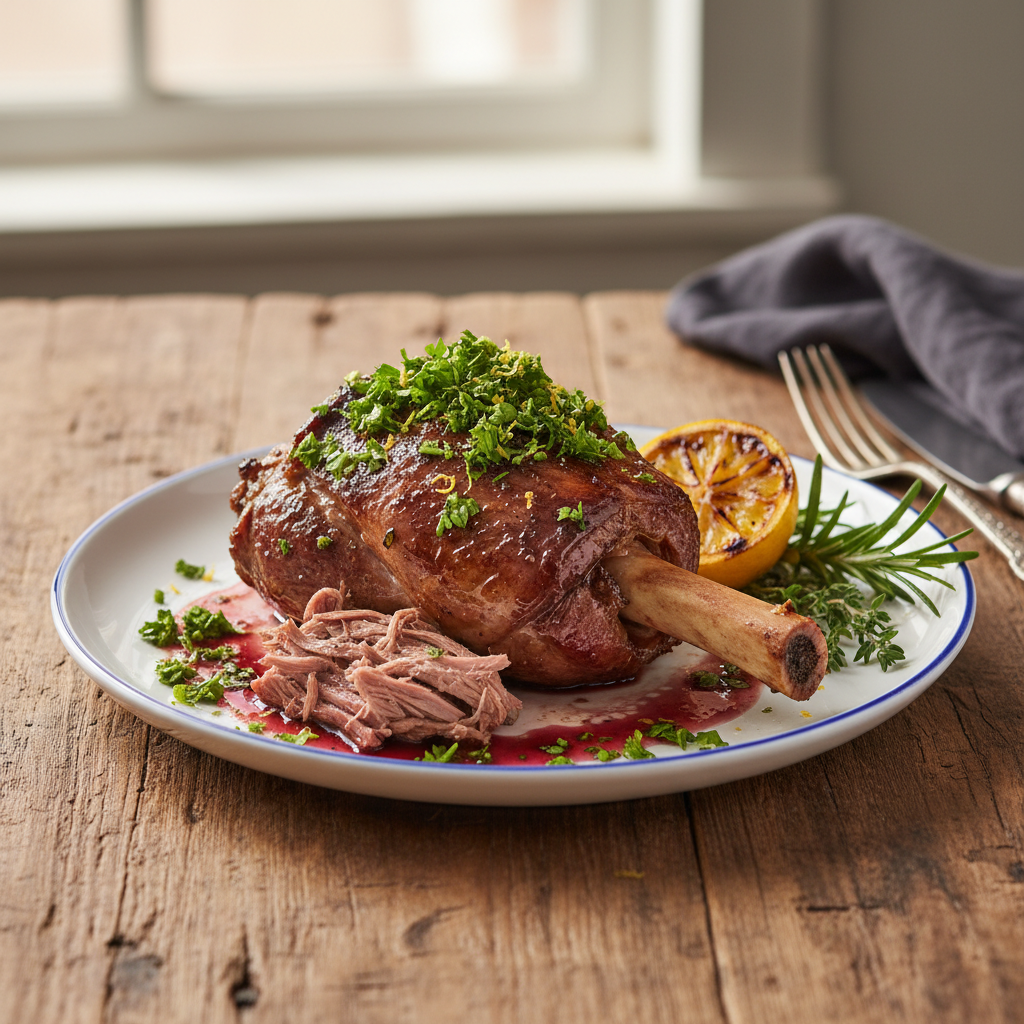 Slow-Roasted Lamb Shank with Gremolata
