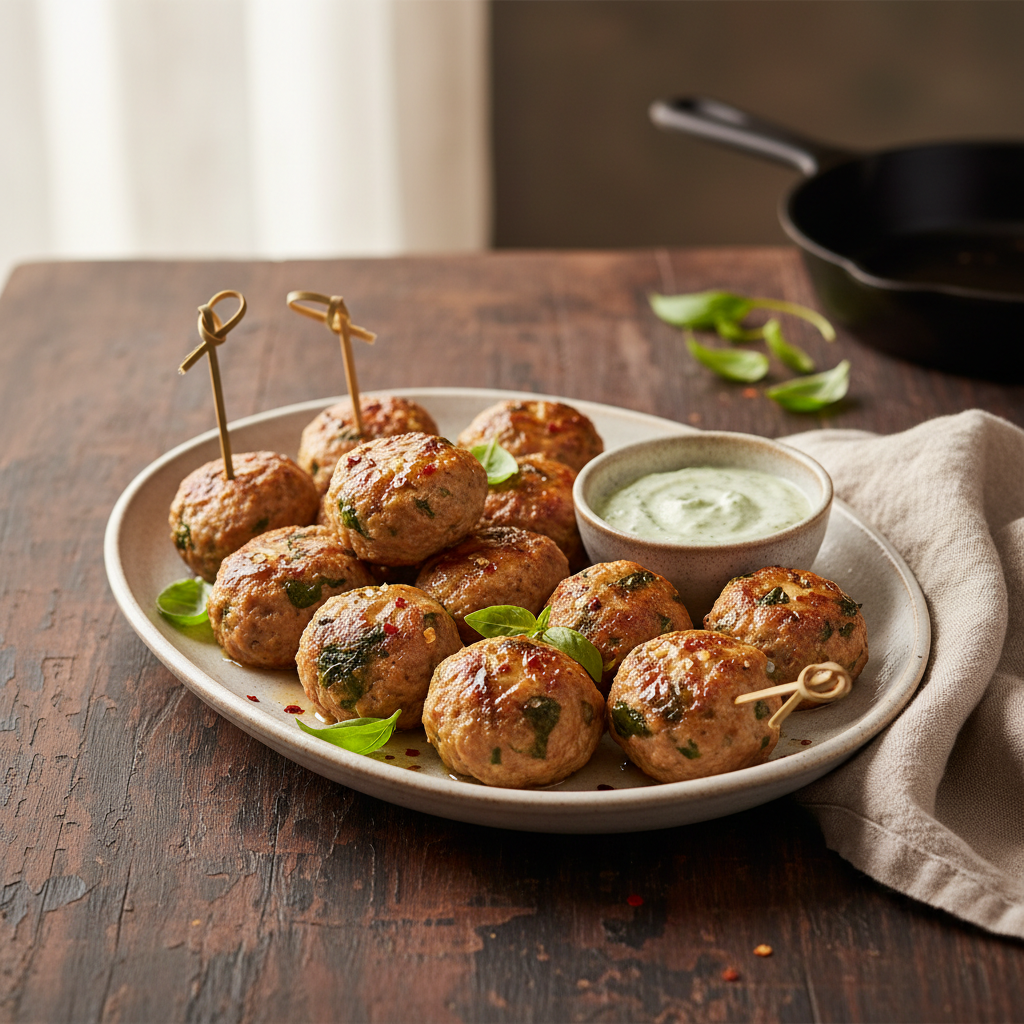 Baked Turkey and Spinach Turkey Meatballs